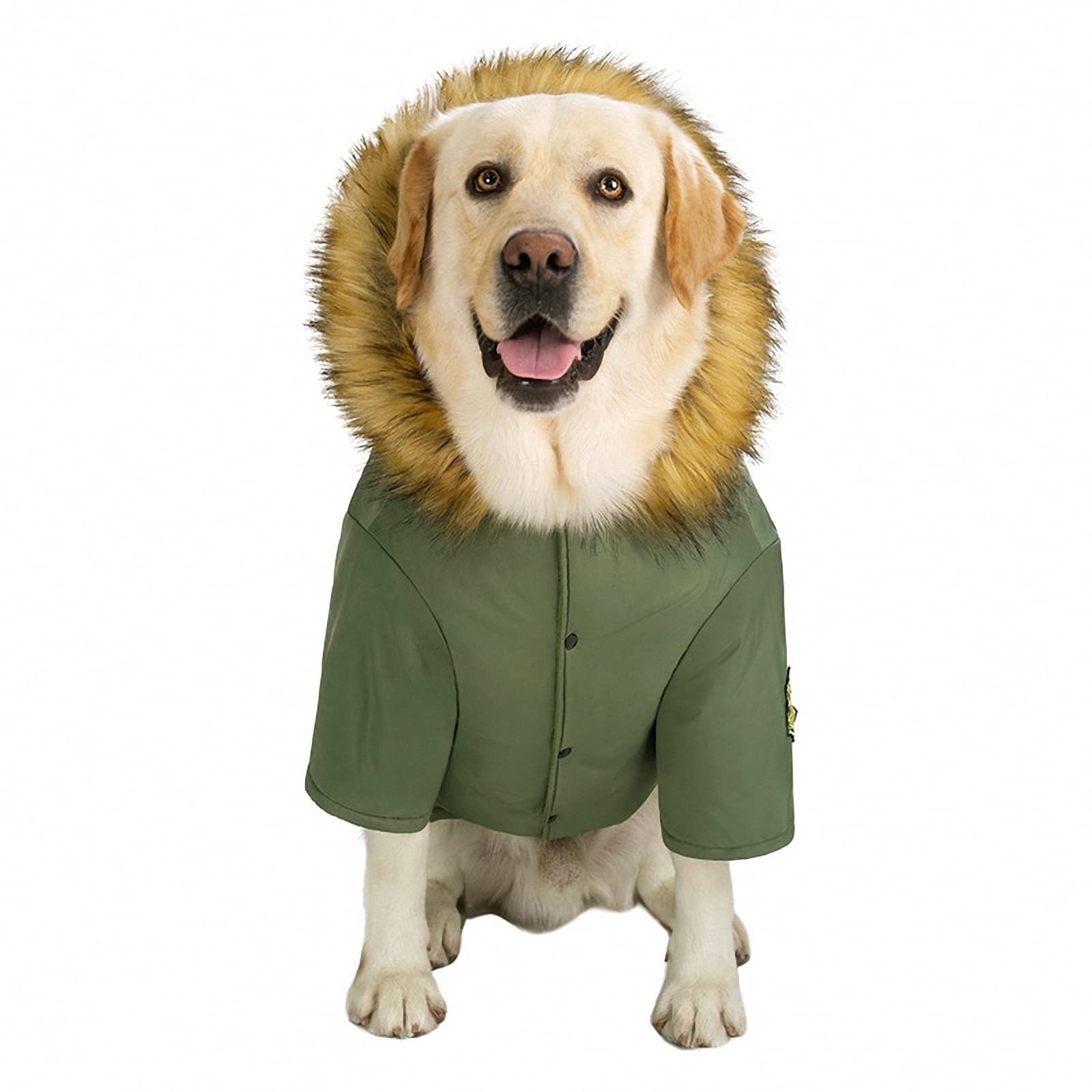 Chaqueta para Mascotas de otoño e Invierno con Capucha, Abrigo para Perros de Nieve a Prueba de Viento para Perros medianos y Grandes, Ropa Abrigada de algodón