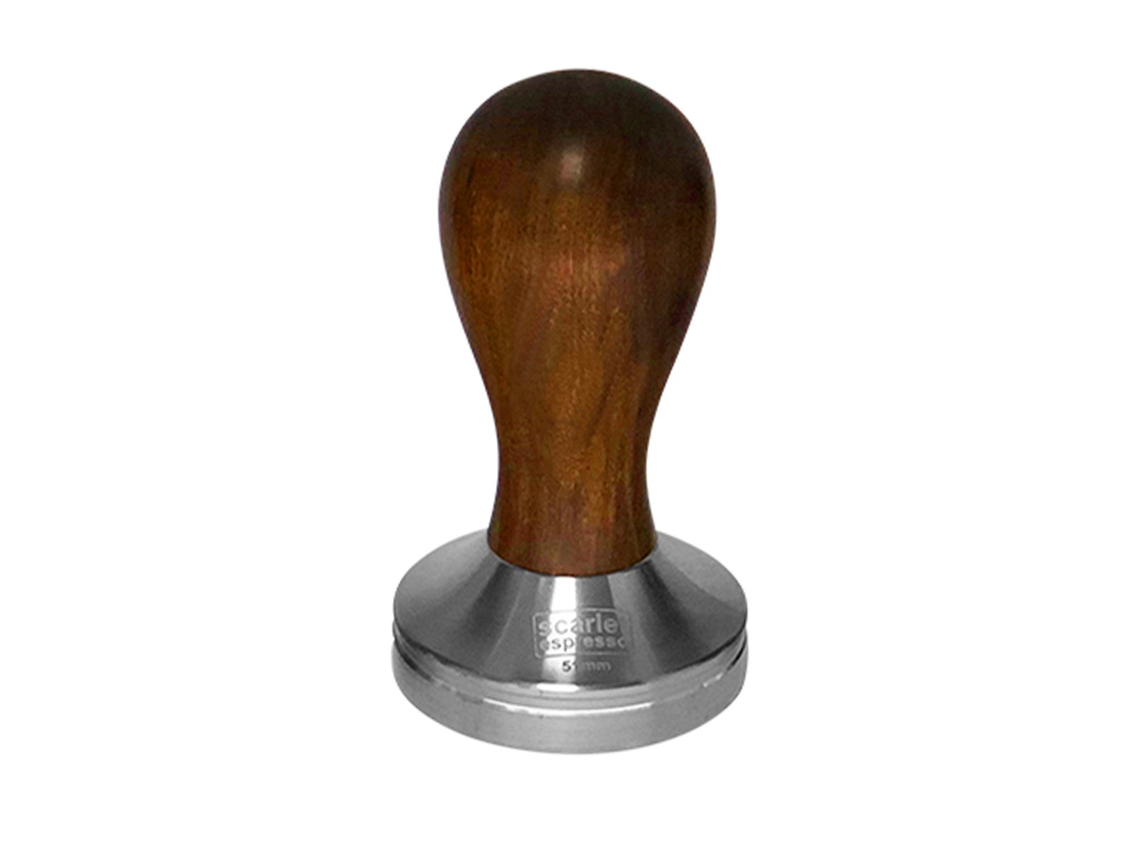 Scarlet Espresso Barista Coffee Tamper With An Ergonomic Handle of Wood and giving it a lovely Classic Stainless Steel Base 53MM Sandelholz - Dunkelbraun