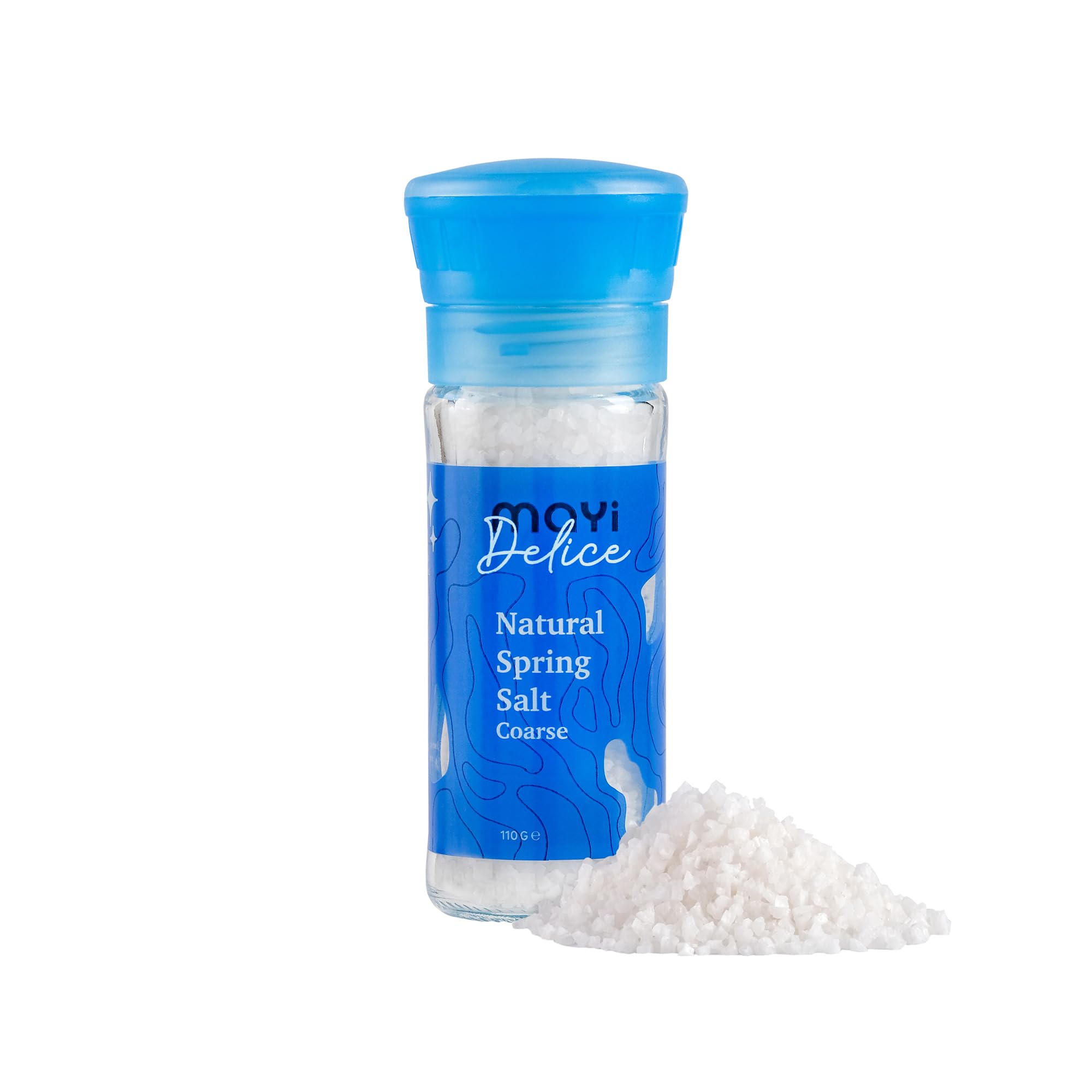 - MAYİ Ancient Natural Spring Salt Coarse Grain Grinder 3.8 oz - Hand-Harvested, Kosher, Microplastic-Free, Mineral-Rich, Chemical-Free, Non-GMO,Unrefined Salt for Cooking, Grilling, Baking, Canning & Pickling, Low Sodium Diets
