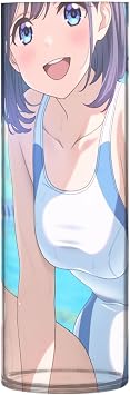 Cute Anime Girl Plastic Small Vase 11.8 x 3.9 Inch Unbreakable Dining Table Bookshelf Library Decor
