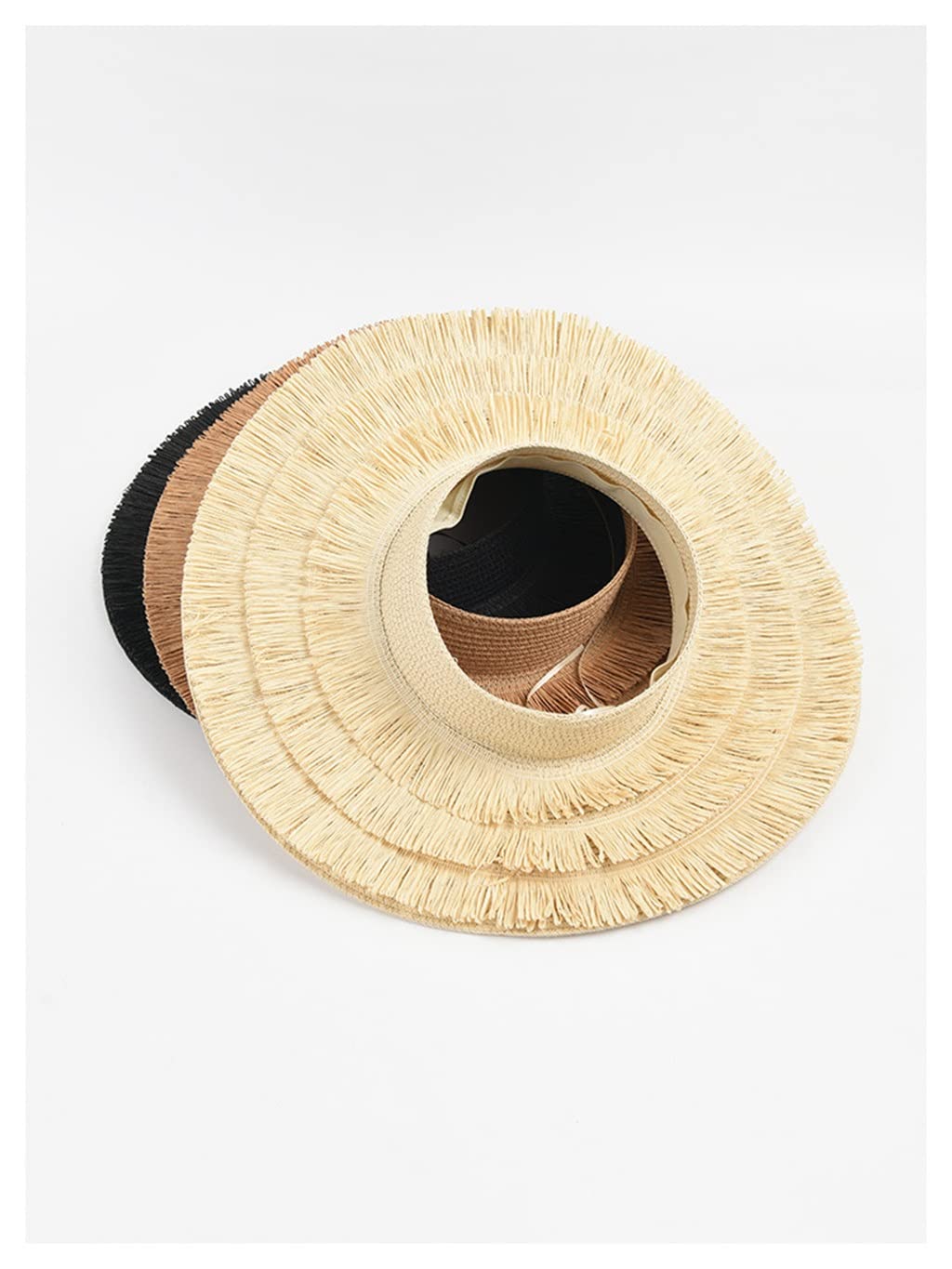 Sombreros de Visera para Mujer, Sombrero de Playa de ala Grande, Sombreros de Verano para el Sol, protección UV, Sombrero de Visera de Rafia