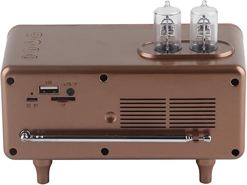 Miniatura 5 de ASHATA Altavoz Bluetooth de madera retro, radio FM Altavoz Bluetooth con elegante clásico, altavoces vintage de escritorio USB con radio para