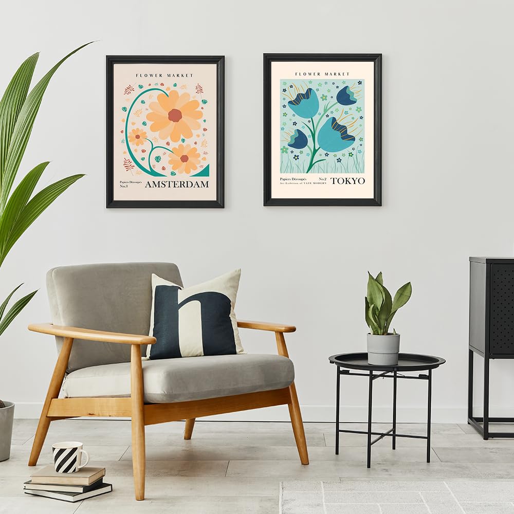 Set De 9 Affiches Florales Vintage - Déco Murale Toile 20x25cm | Style Rétro Pour Chambre, Salon Ou Bureau