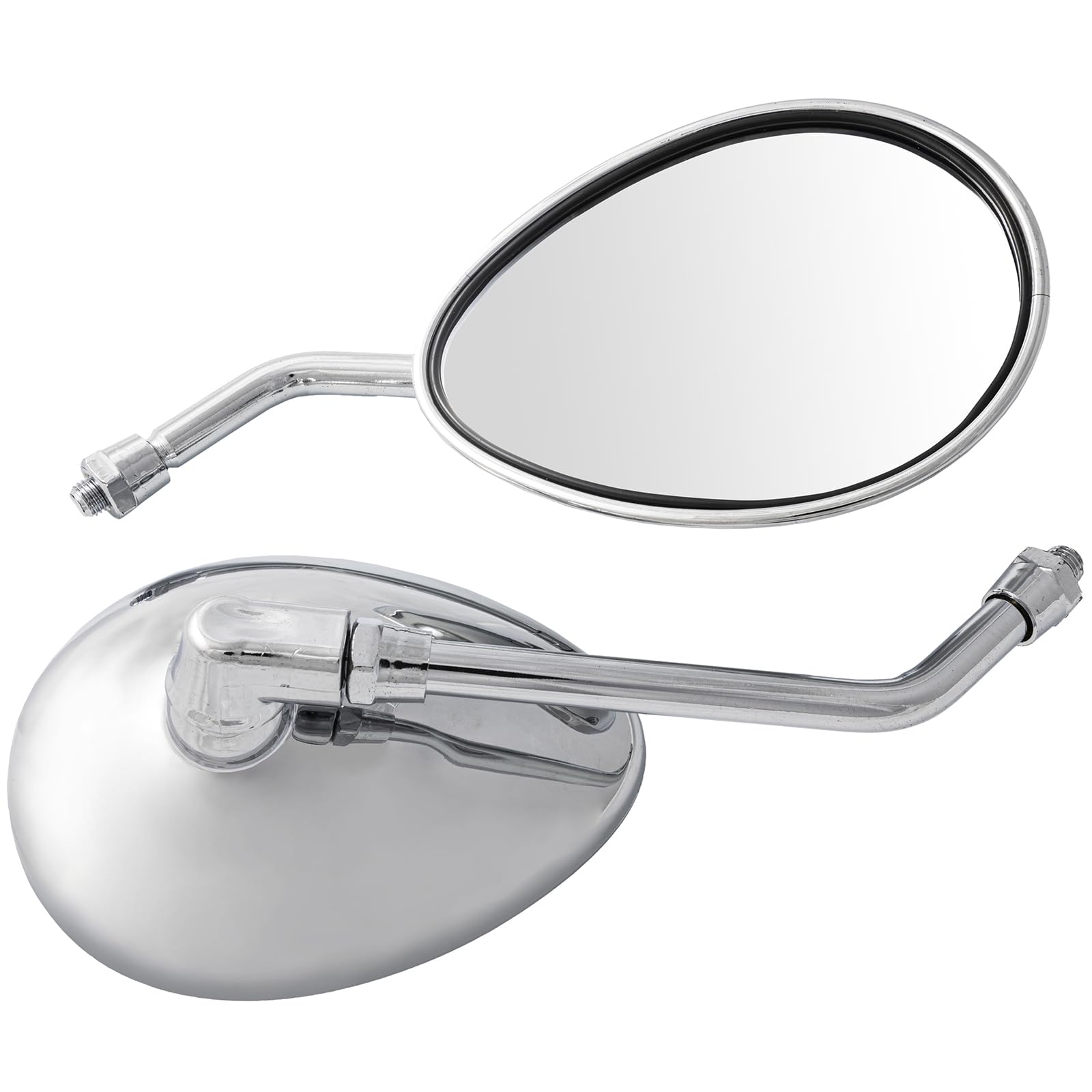 Espejos retrovisor moto universales con soporte chrome antivibración 3
