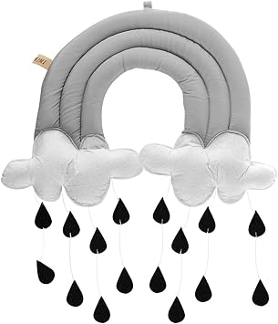 Amazon Stobok 保育園天井吊り下げ式雨どい雲 水滴オーナメント ベビーベッドルーム用 グレークラウドブラック雨よけ 赤ちゃん 幼児のおもちゃ おもちゃ