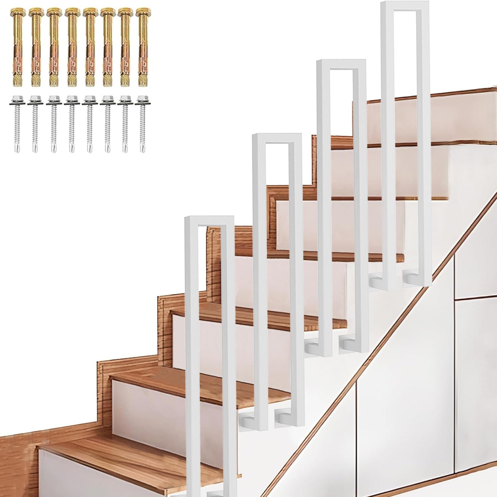 Rampe d'escalier en fer forgé en U pour garde-corps intérieur et extérieur