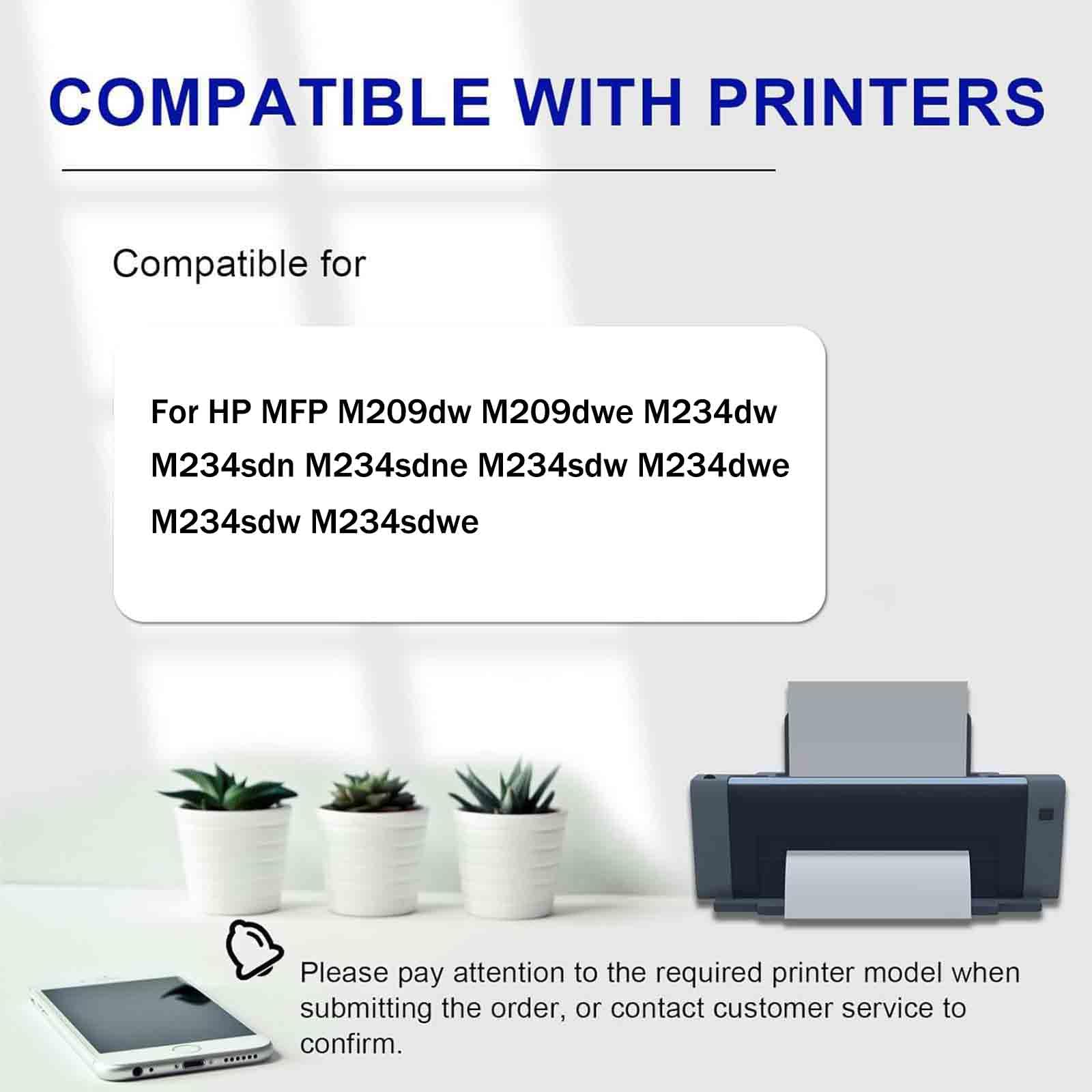 Cartucho de tóner Negro de Alto Rendimiento Compatible con HP 134A, 134X, 135A 135X para impresoras HP MFP M209dw, M209dwe, M234dw, M234sdn, M234sdne, M234sdw M234sdwe. Admite Tinta,135A-1500 Page