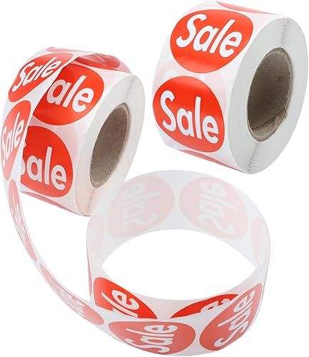 Tofficu 2 Rolls Label Color Stickers Paper Tags Colored Circle Stickers Paper Signs Labels Store Sales Round Color Coding Dot Labels Store Adhesive