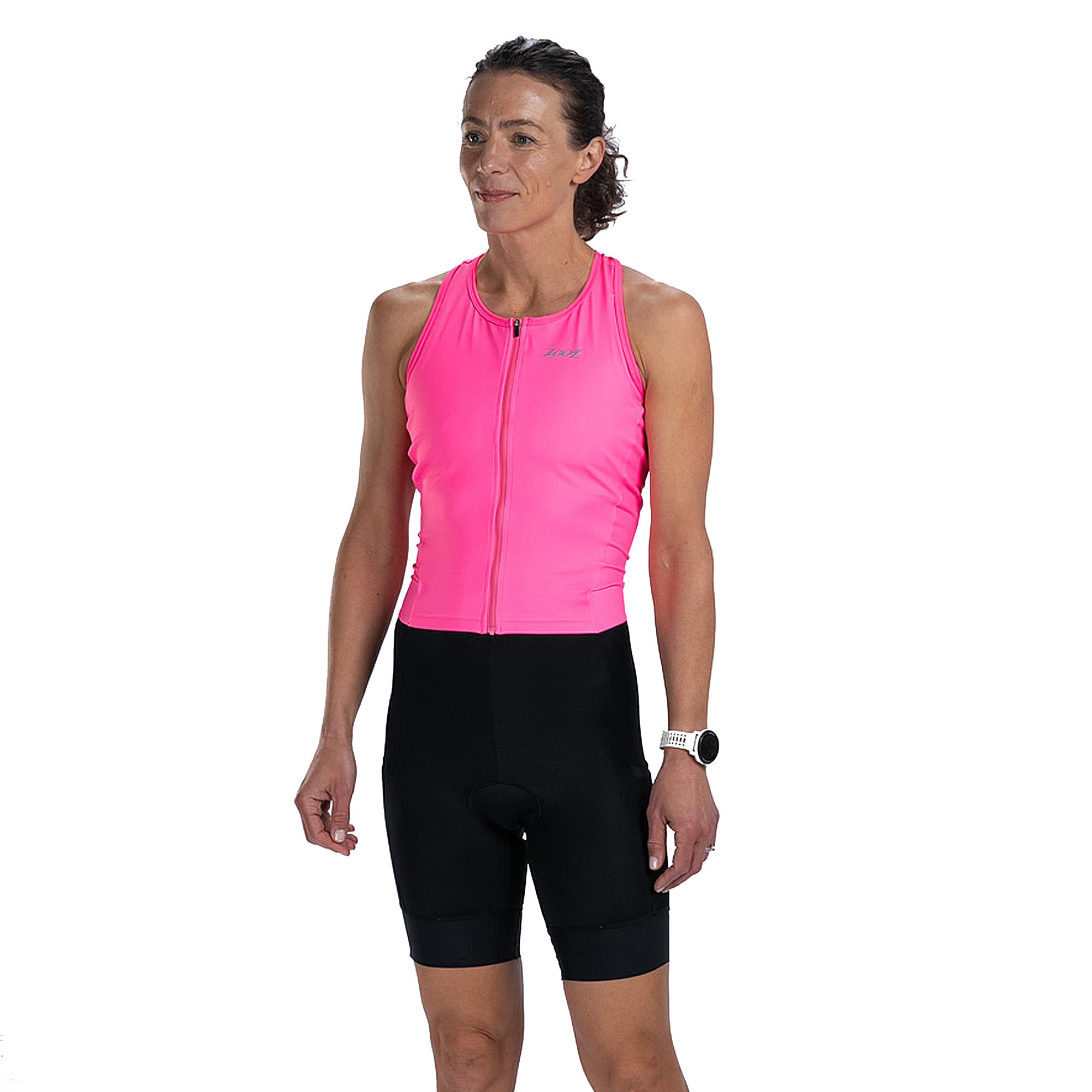 Zoot Women’s Core Sleeveless Tri Aero SLVS FZ Racesuit, Quick-Dry Sleeveless Triathlon Suit with Chamois & Race Storage