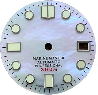 LICHIFIT 28.5MM White Shell Surface Watch Dial Green Luminous Replacement for NH35 Automatic Movement Spare Part