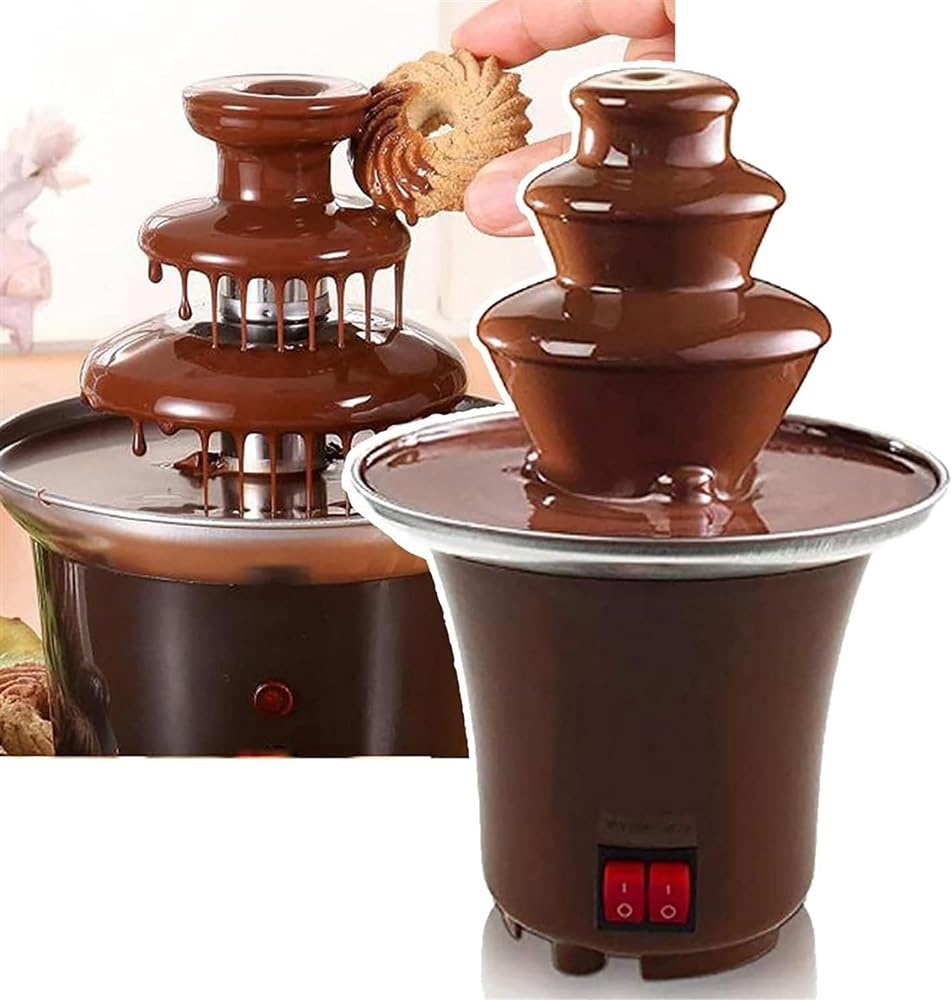 UMJIGF Electric Chocolate Fountain Machine, 3-Layer Chocolate DIY Waterfall hotpot, Mini Chocolate Melting Fountain Machine, Restaurant, Buffet,