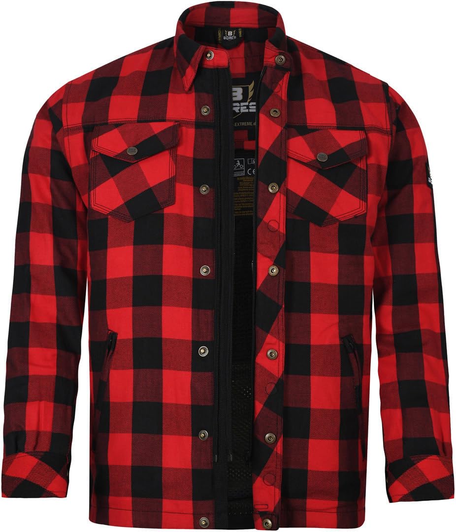 Bores Lumberjack - Chaqueta básica para hombre, color rojo y negro, rojo y negro, XXXXXL