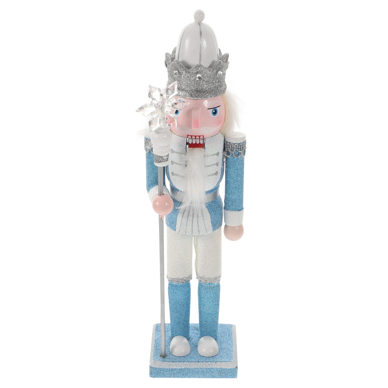 ABOOFAN Glitter Nutcracker Figurine Wooden Christmas Statue Hand-Painted Xmas Ornament for Boys and Girls Holiday Decor for Mantel Table Display