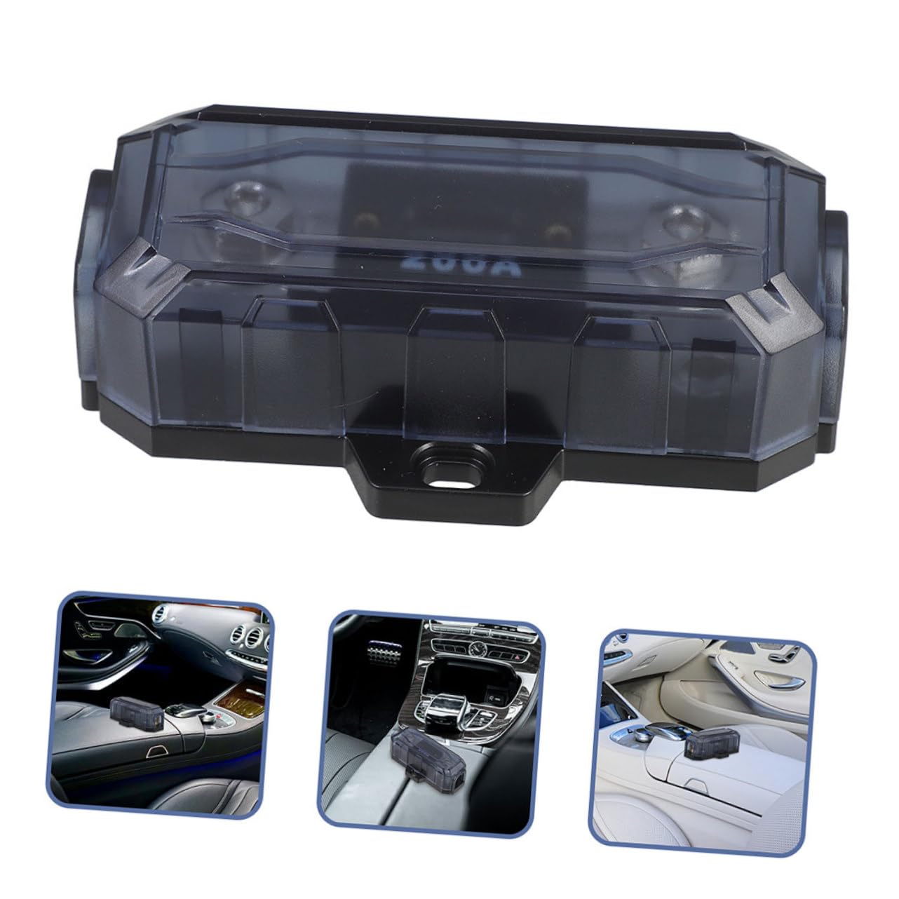 Portafusibile per Impianto Audio Auto 200a 0ga, 2 Pezzi | Lega di Zinco, Argento, Installazione Semplice, Protezione Affidabile, per Vari Modelli