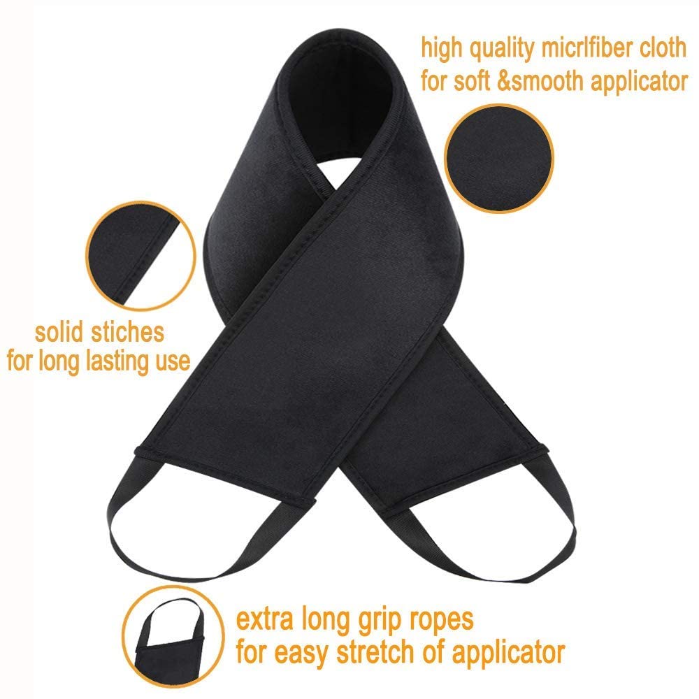 STEUGO 2 Pack Self Tanning Mitt Applicator Kit Black Self Tanner Mitt and Tanning Back Applicator, Self Tan Mitt, for Self Tanner, Ultra Soft