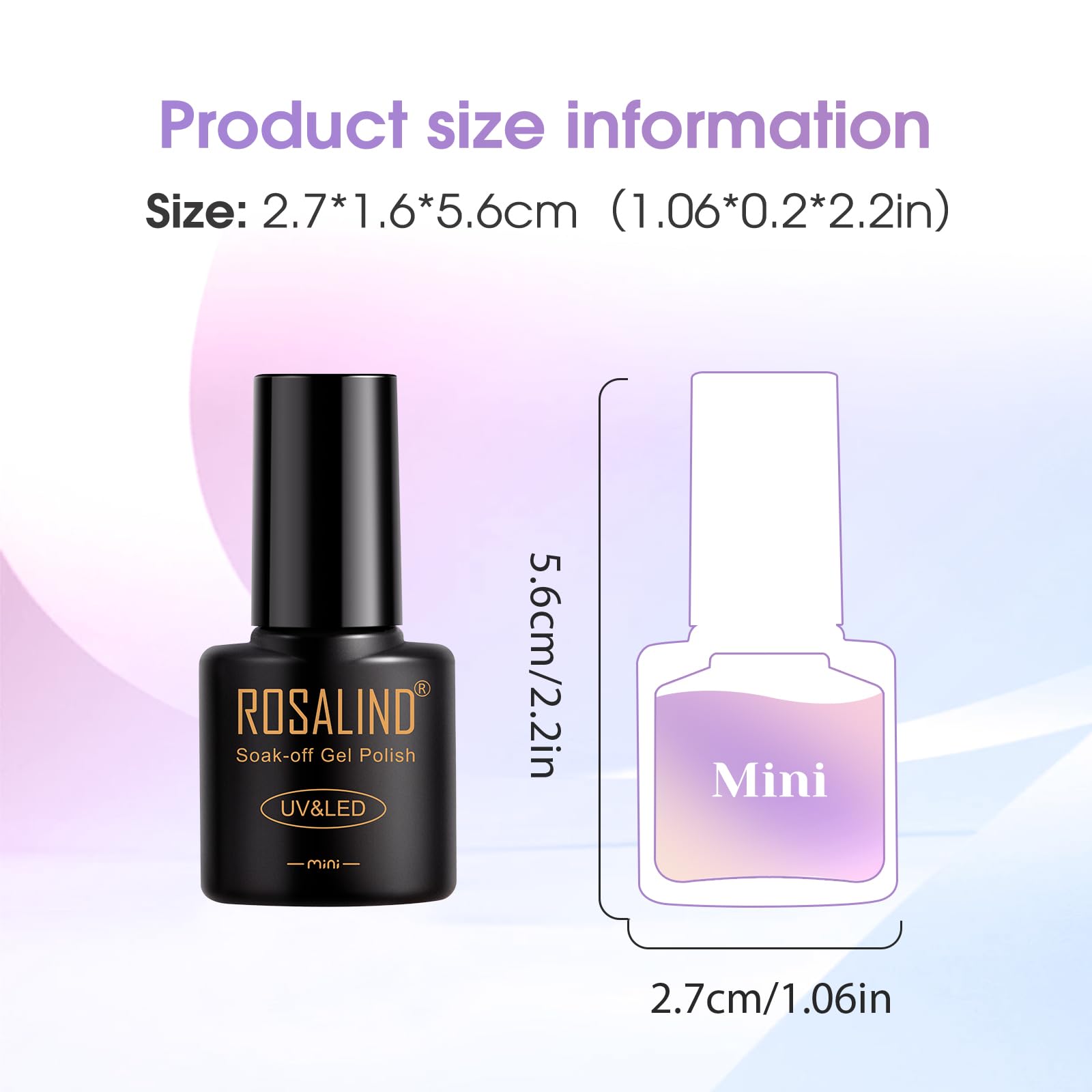 ROSALIND Vernis Semi Permanent, 36PCS Violet Bleu Marron Rose Vert Gris Couleurs Vernis Gel Semi Permanent, Mini UV/LED Semi-permanent Manucure Kit