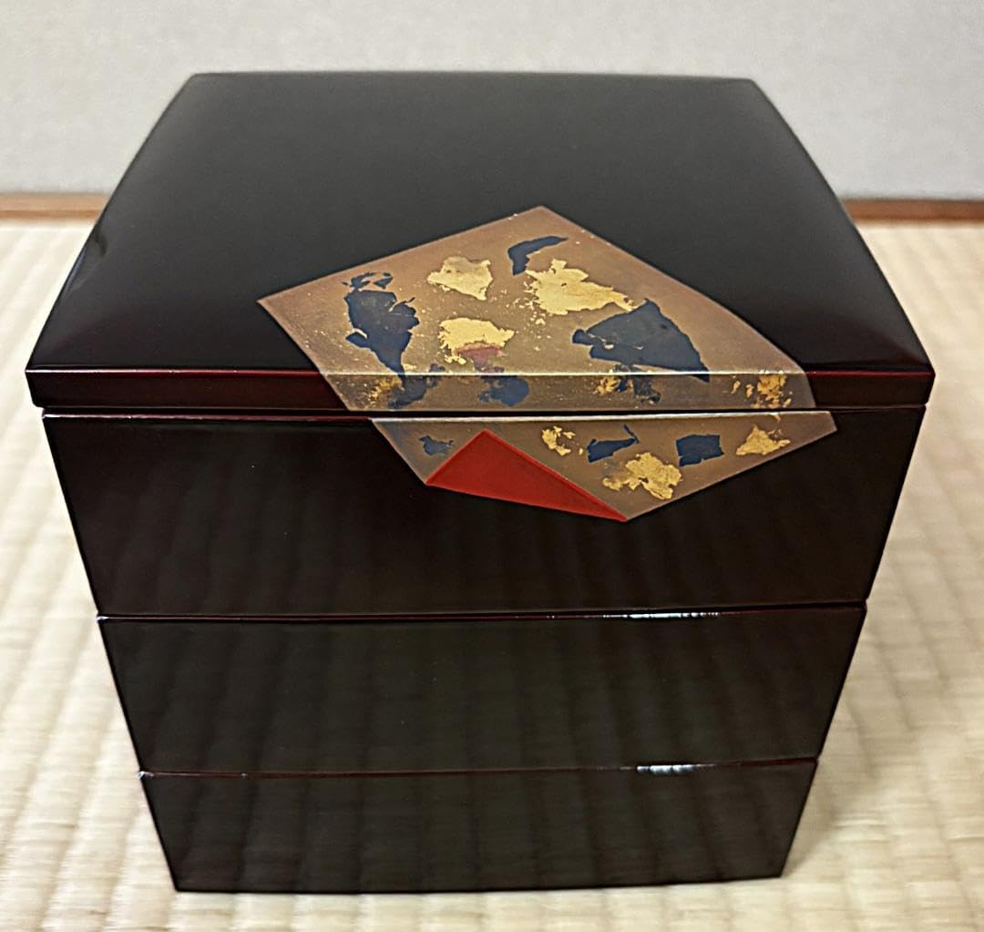 鶴の金箔装飾 3段重箱