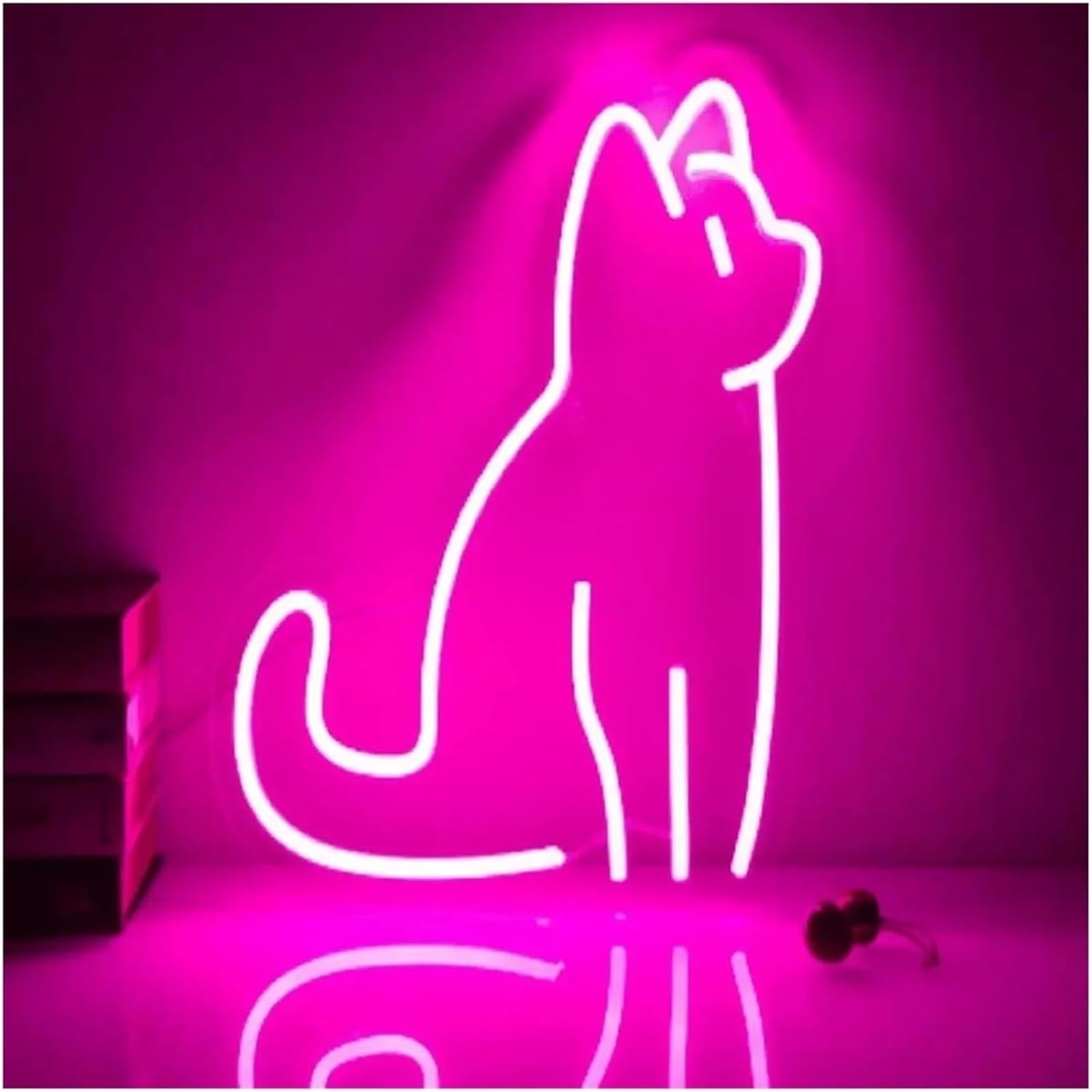 Letrero de neón con forma gato para decoración pared luz LED para para fiestas, tiendas, hogares habitaciones infantiles