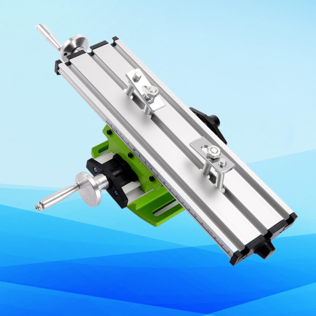 POPETPOP Supporto Fissaggio Stabile Supporto per Trapano ad Alta Precisione a Mano per Trapano in Lega di Alluminio Argento e Verde Chiaro , Mini e Foratura Accurata da Banco