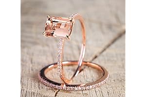 Women's Fashion Morganite Jewelry Ring in Elegant 18K Rose Gold