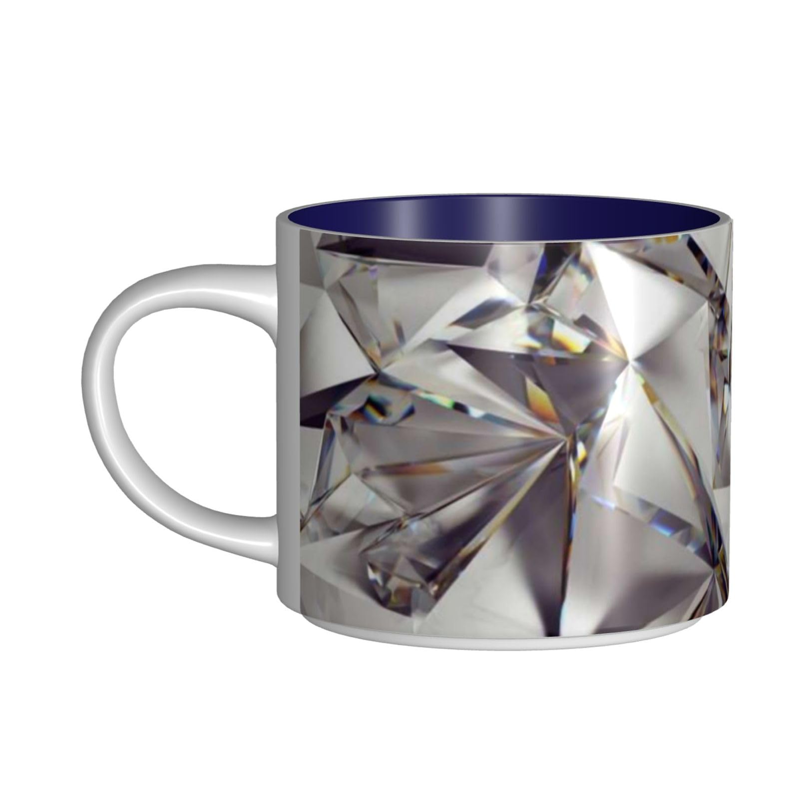 Diamentowy wzór drukowane kubki ceramiczne o dużej pojemności kubek do kawy