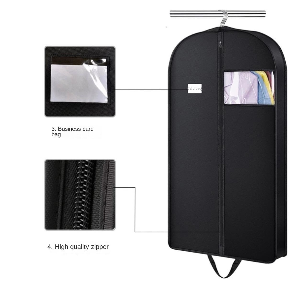 Portatrajes Funda Traje Bolsas Colgantes Para Ropa, Para Viaje Y Almacenamiento En Armario, Funda Para Traje Con 2 Asas Para Ropa, Abrigos, Chaquetas, Camisas, 5 Uds. Funda Ropa Portatrajes Viaje(Ligh