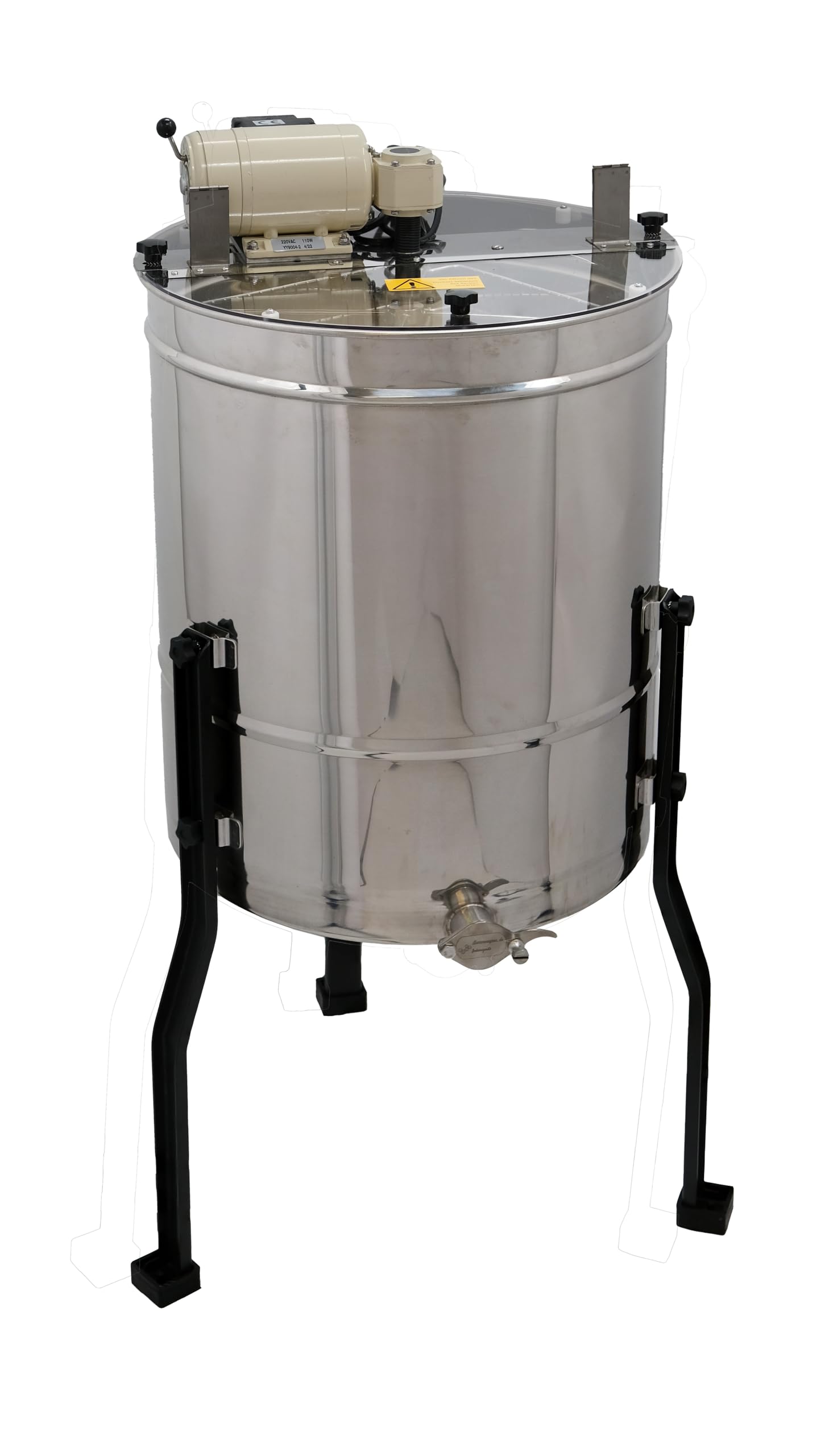 Honigschleuder 4/8 Waben mit 110Watt Motor Edelstahl Deutsch Normal Zander Dadant Profi Line Ø52cm mit Handantrieb Tangential Diagonal