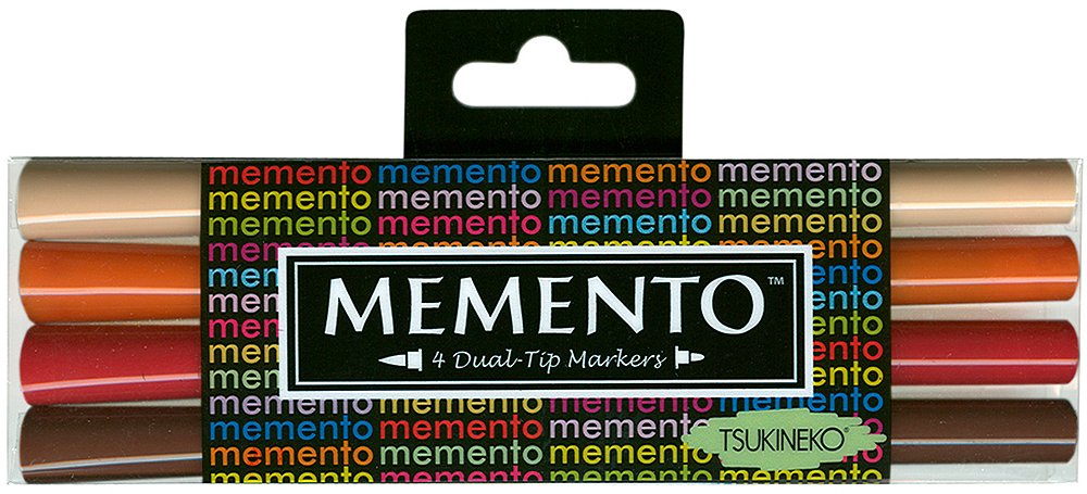 Tsukineko(Arizona Canyons) - 4-Pack Dual-Ended Fade-Resistant and Water-Based Memento Markers, Arizona Canyons