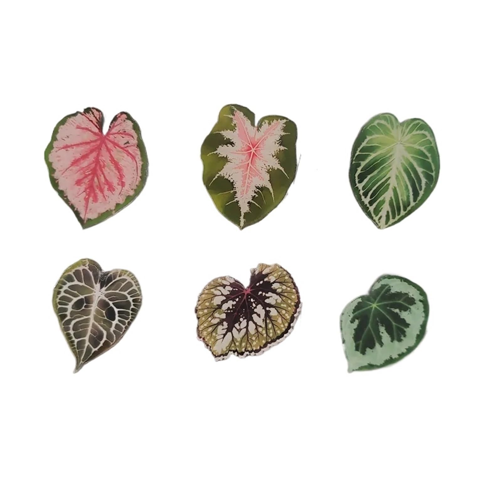 Vexaliform Color-01 Foam Tube 12Pcs Cute Leaves Refrigerator Magnets, Green Pink Plants Fridge, Whiteboard Stickers Decorative(Color-01)