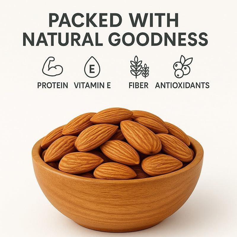 Image of Vbalaa Premium Almonds 300gm | 100% Natural & Pure | No Added Preservatives, Colors & Artificial Flavours | Rich in Nutrition | Ideal for Snacking & Gifting