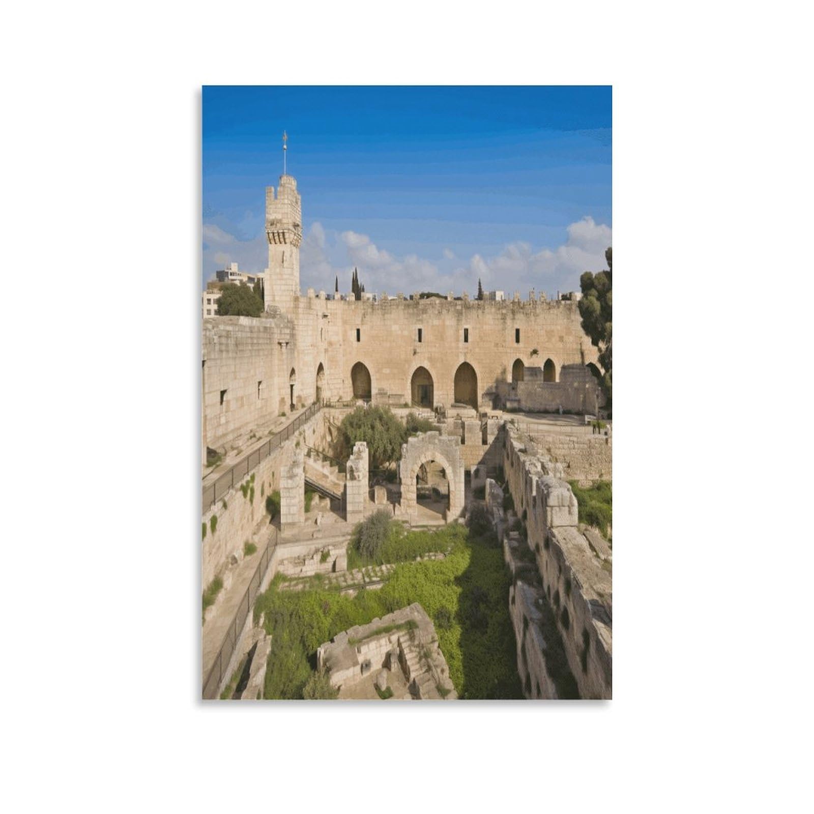 Israel at The Tower of David Canvas Wall Art on Canvas Prints Artwork Exquisite Decor Artwork Hang Wall Picture Hangable Decor Painting Picture Printed Poster Art for Home Decor 20x30inch(50x75cm)