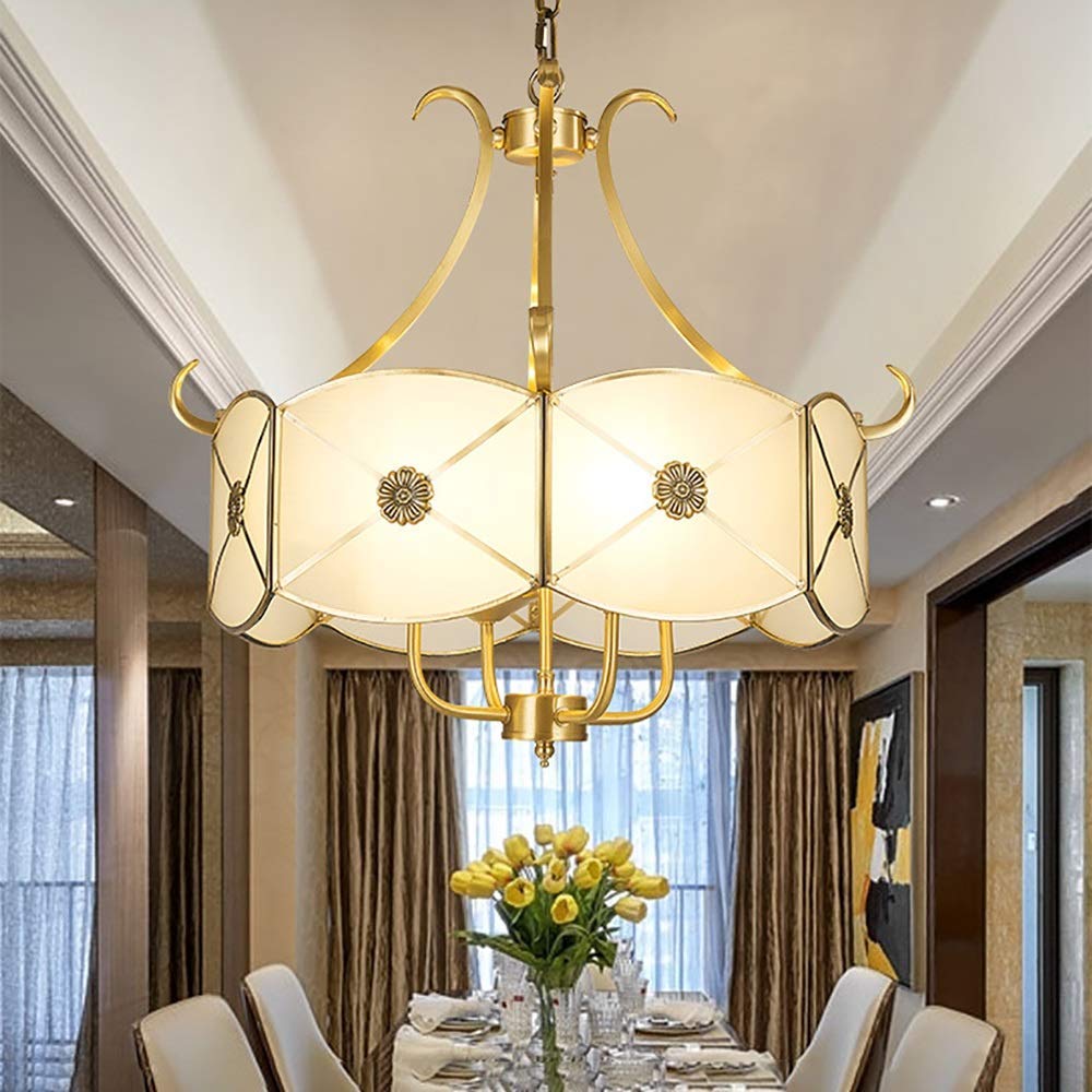 Lámpara moderna minimalista de cristal para estudio de restaurante de cobre