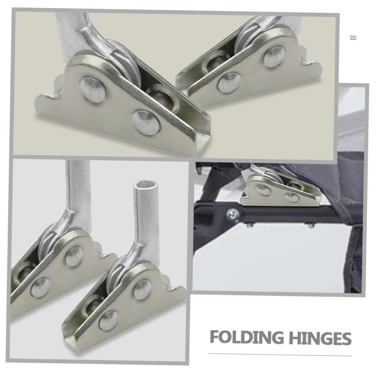 VILLCASE Furniture Support Hardware 4pcs Folding Hinge for Beach Chair Locking Hinge for Sofa
