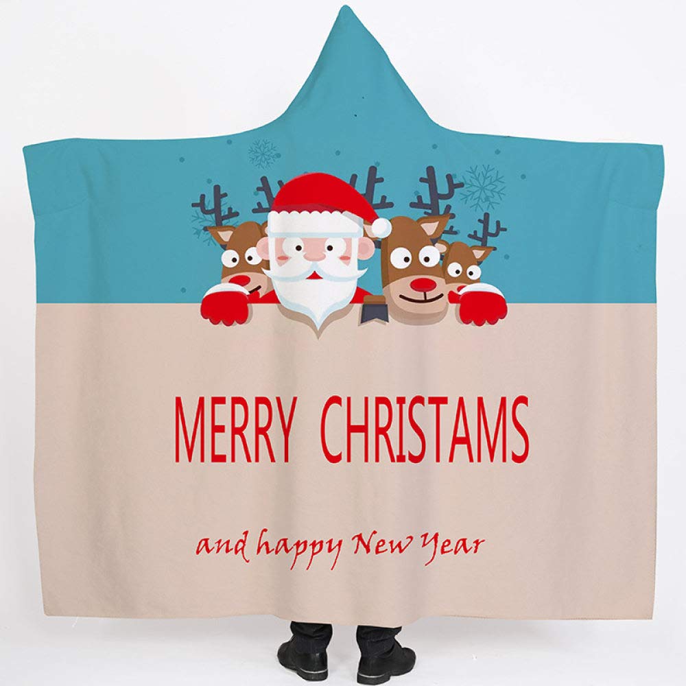 Couverture capuche unique Joyeux Noël, grand plaid Sherpa pour adulte et enfant, peluche épaisse