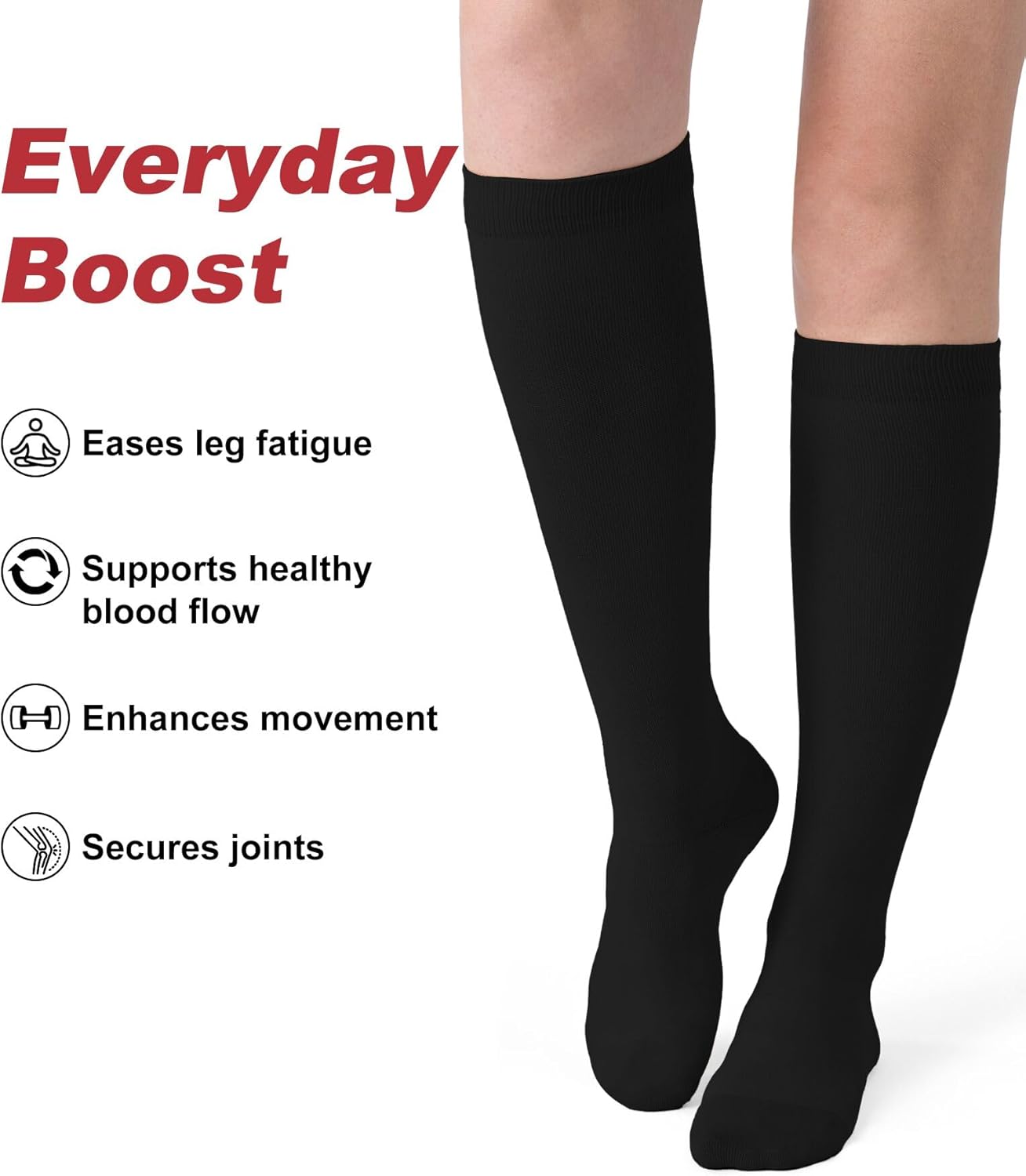 Compression Socks for Women Men 15-20 mmHg Knee High Support for Nurses, Travel, Pregnancy, Athletic