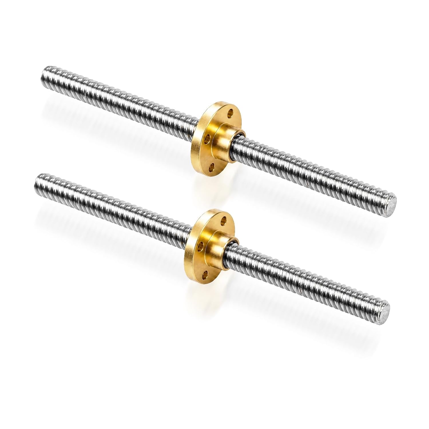2PCS 200mm Tr5x2 Lead Screw T5 Brass Nut 1mm Pitch 2 Starts 2mm Lead