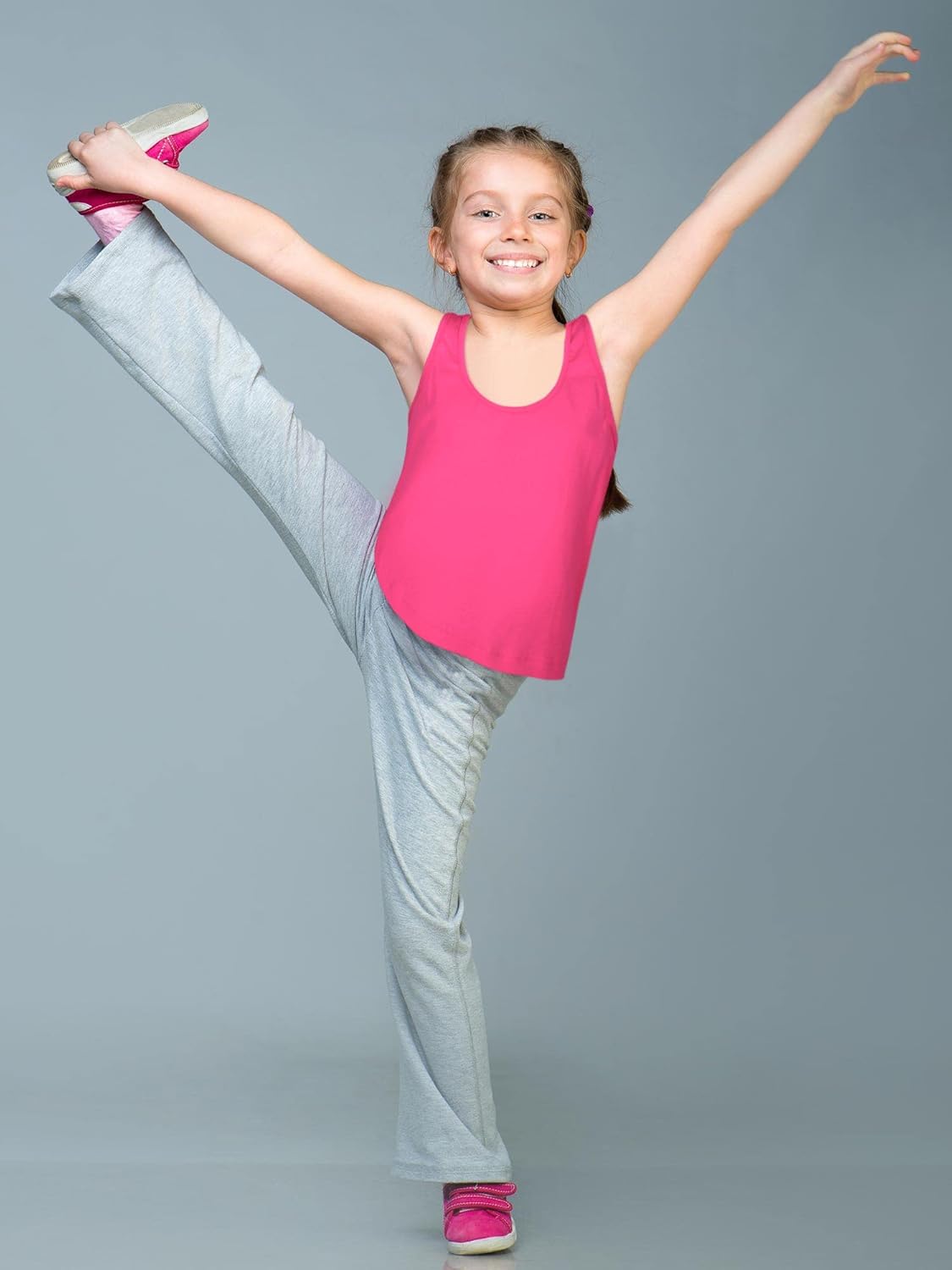 Bencailor 3 Pcs Girls Dance Tank Top Racerback Crop Tank Top Sleeveless Girls Tops Vests for Children - Image 2