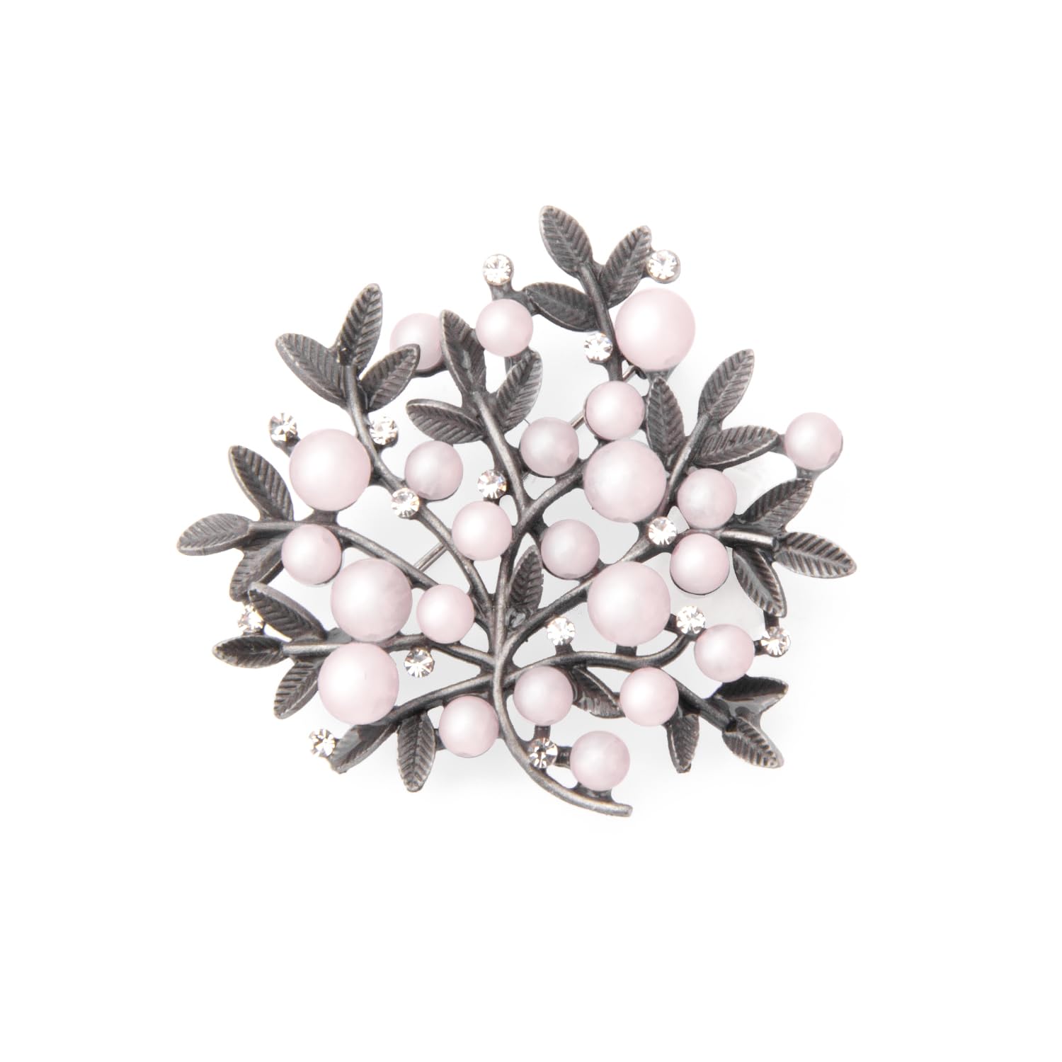 Lapel Pins Brooch Grey Vintage Design with Rhinestones in Gift Box-image-20
