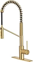 Vista 14 de KRAUS Oletto Commercial Style Single Handle Pull Down Kitchen Faucet with QuickDock Top Mount Installation Assembly in Brushed Brass, KPF-2631BB