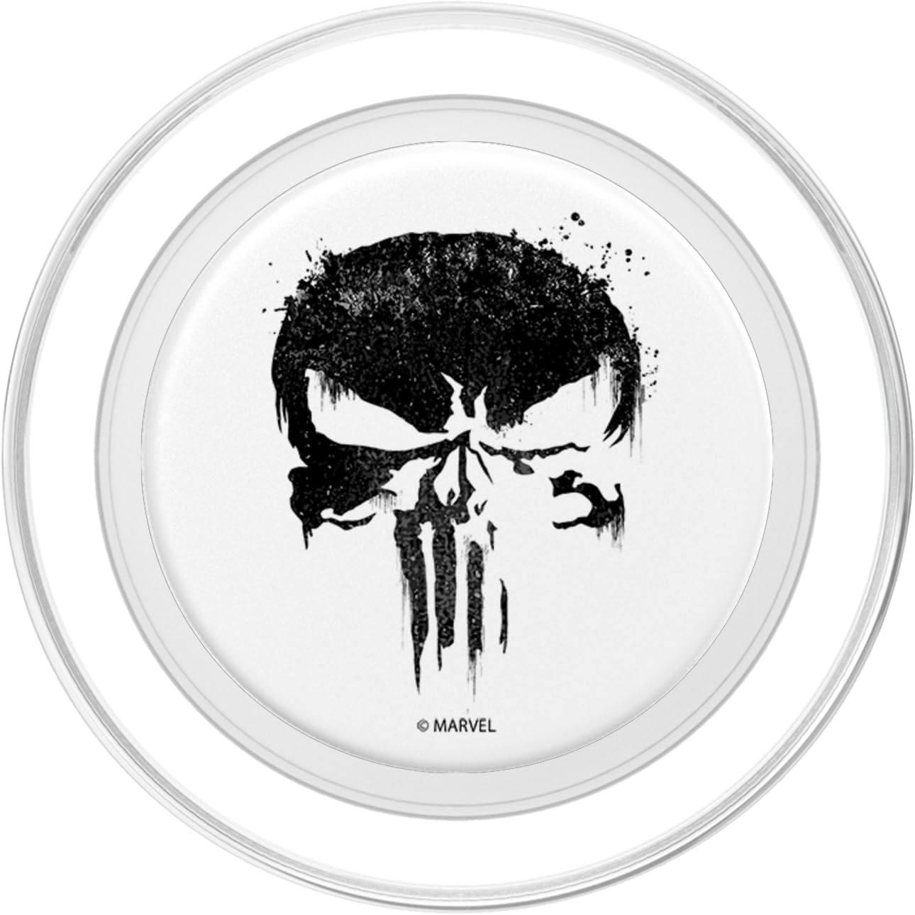 Marvel Punisher Black Paint Splatter Skull Graphic PopSockets MagSafe PopGrip for iPhone