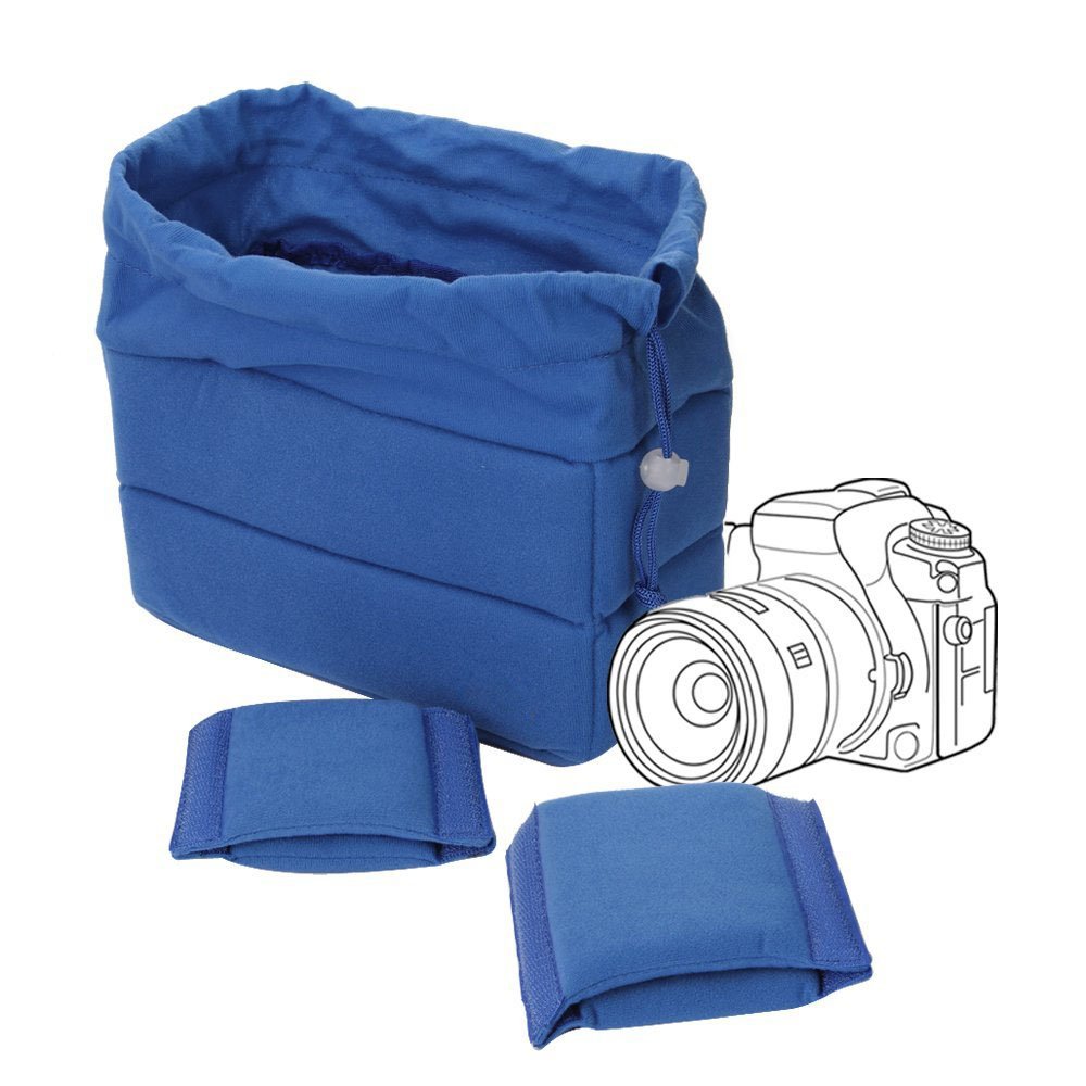 Borsa fotografica, Antiurto Imbottita Pieghevole Partition Inserto Macchina Fotografica Custodia per Macchine Fotografiche Reflex(blu)
