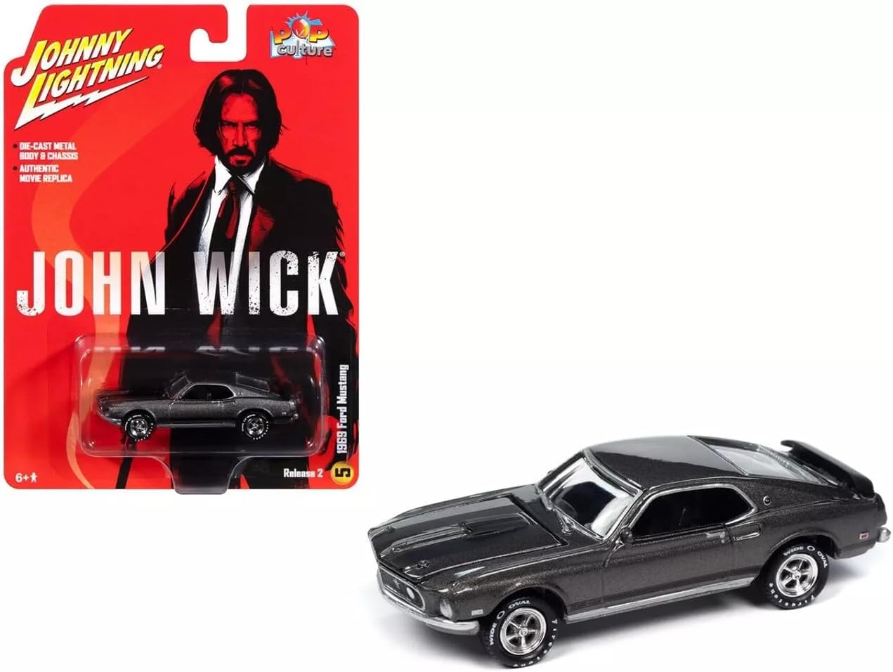 Johnny Lightning 1/64 Ford Mustang Mach 1 1969 John Wick Mustang Mach 1 John Wick Mini Car