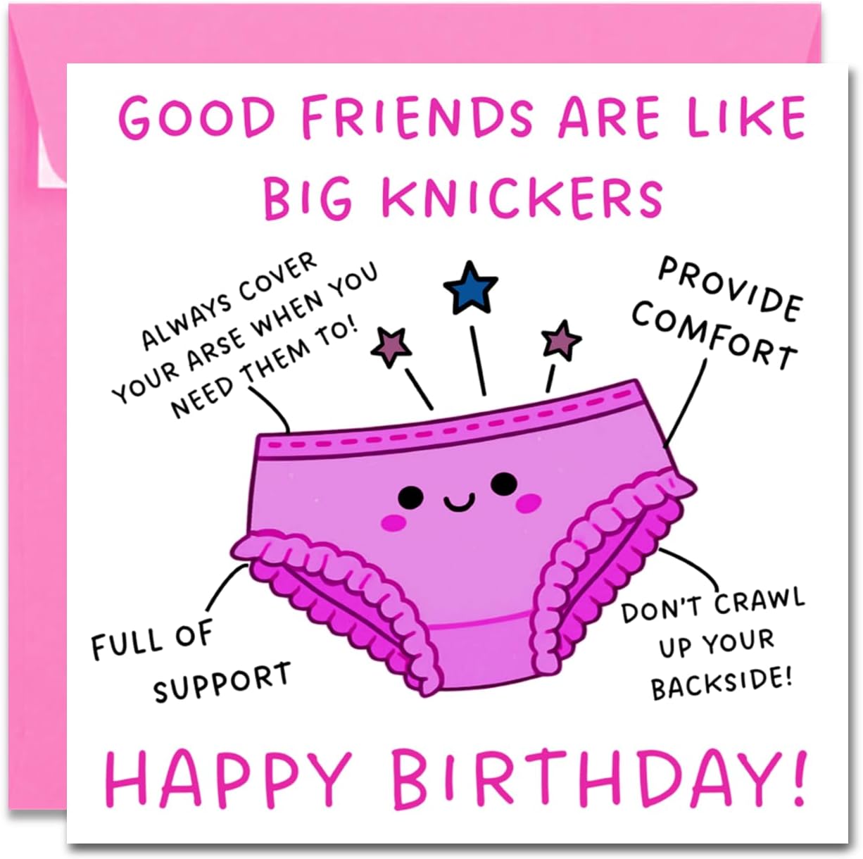 Friend Birthday Card For Her - 'Big Knickers' - Female - Best Friend Birthday Card - Special Bestie Cards For Women