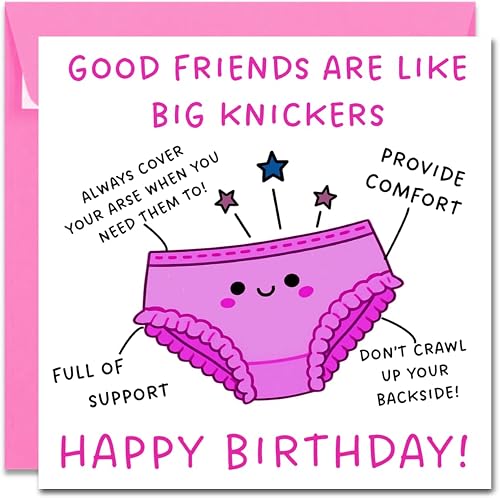 Friend Birthday Card For Her - 'Big Knickers' - Female - Best Friend Birthday Card - Special Bestie Cards For Women