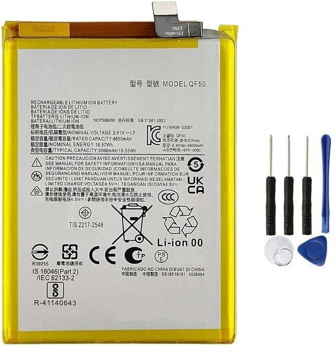 QF50 Replacement Battery Compatible With QF50 Moto G 5G 2024 XT2417 Moto G Play 2024 Moto G34 5G XT2363 G04 2024 XT2421 G24 3.91V,5000mAh/19.55Wh