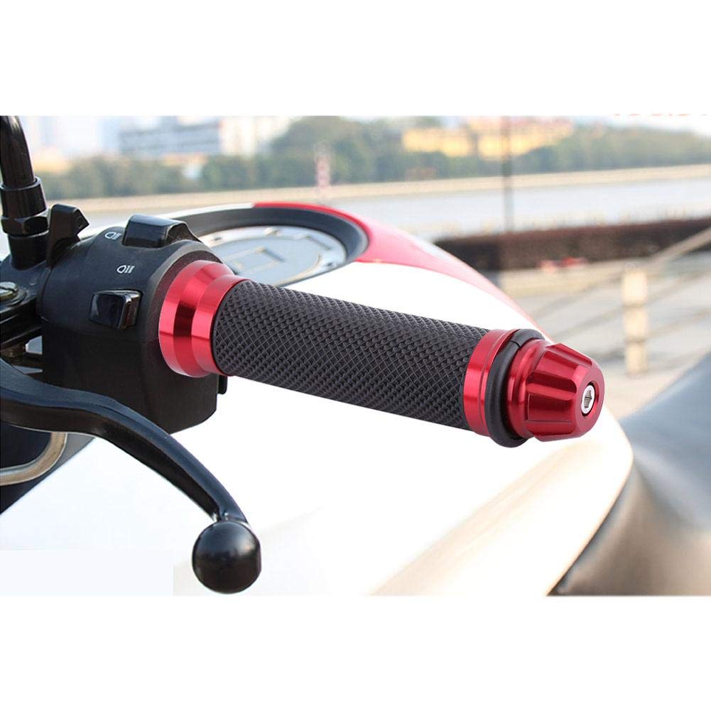 Keenso 2,2 cm uchwyty na kierownicę motocyklową, gumowe uchwyty CNC, uniwersalne antypoślizgowe gumowe uchwyty do kierownicy rowerowej