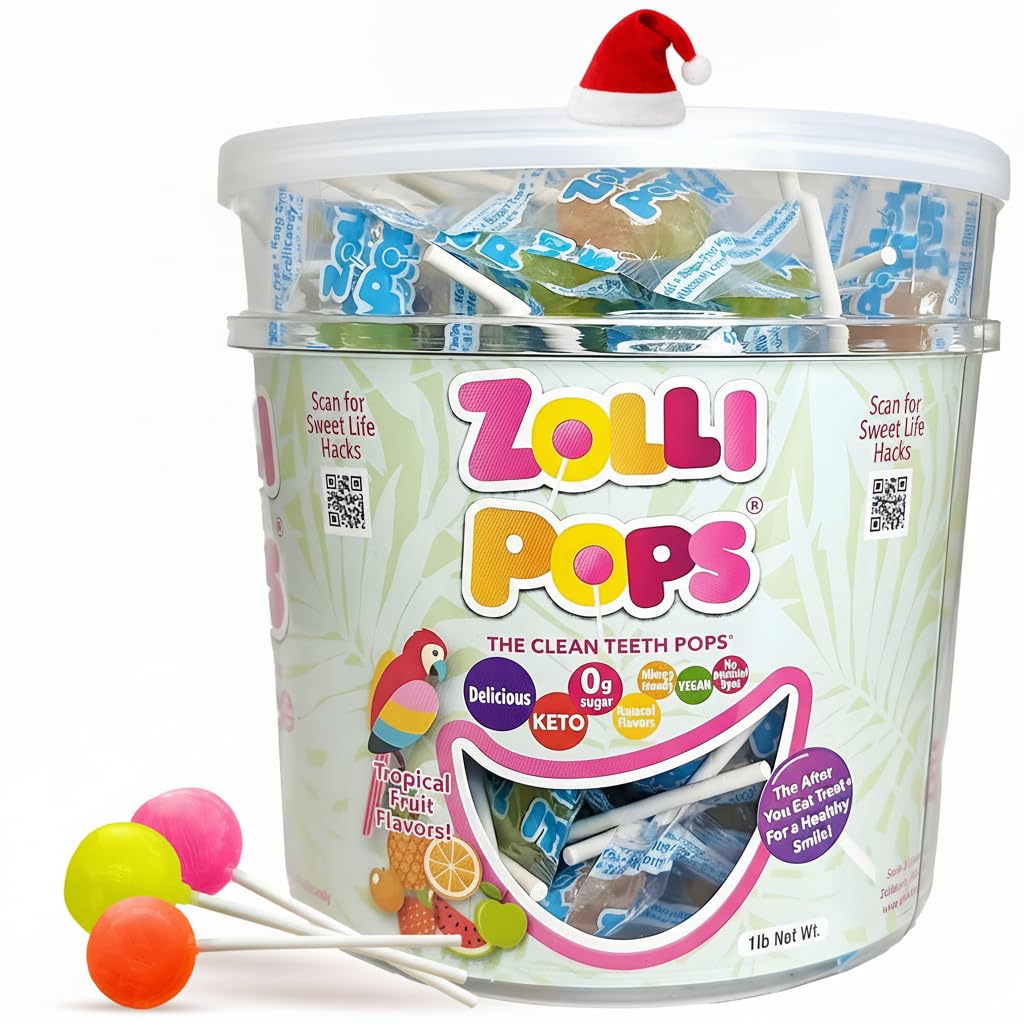 Zollipops Clean Teeth Lollipops, Tropical Flavors, 16 Ounce