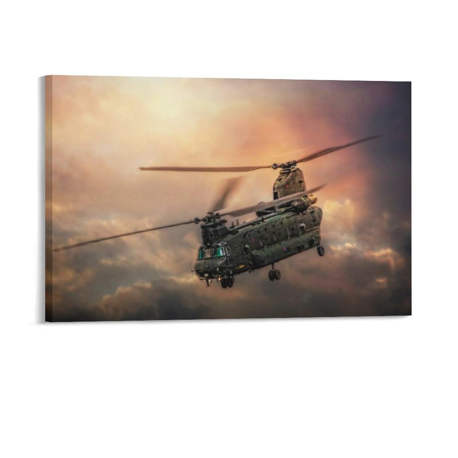 Tin 1 Ch-47 Chinook Military Transport Helicopter Tin Sign 8X6 In – Aviation Metal Wall Decor