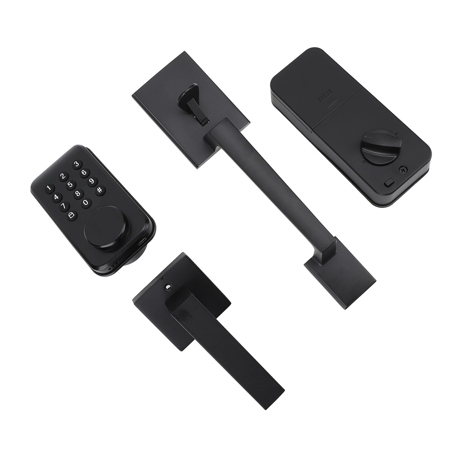 Set di serrature senza chiave Set di impronte digitali Tastiera elettronica automatica Catenaccio Codice intelligente digitale con maniglia nera per porta d'ingresso Sicurezza