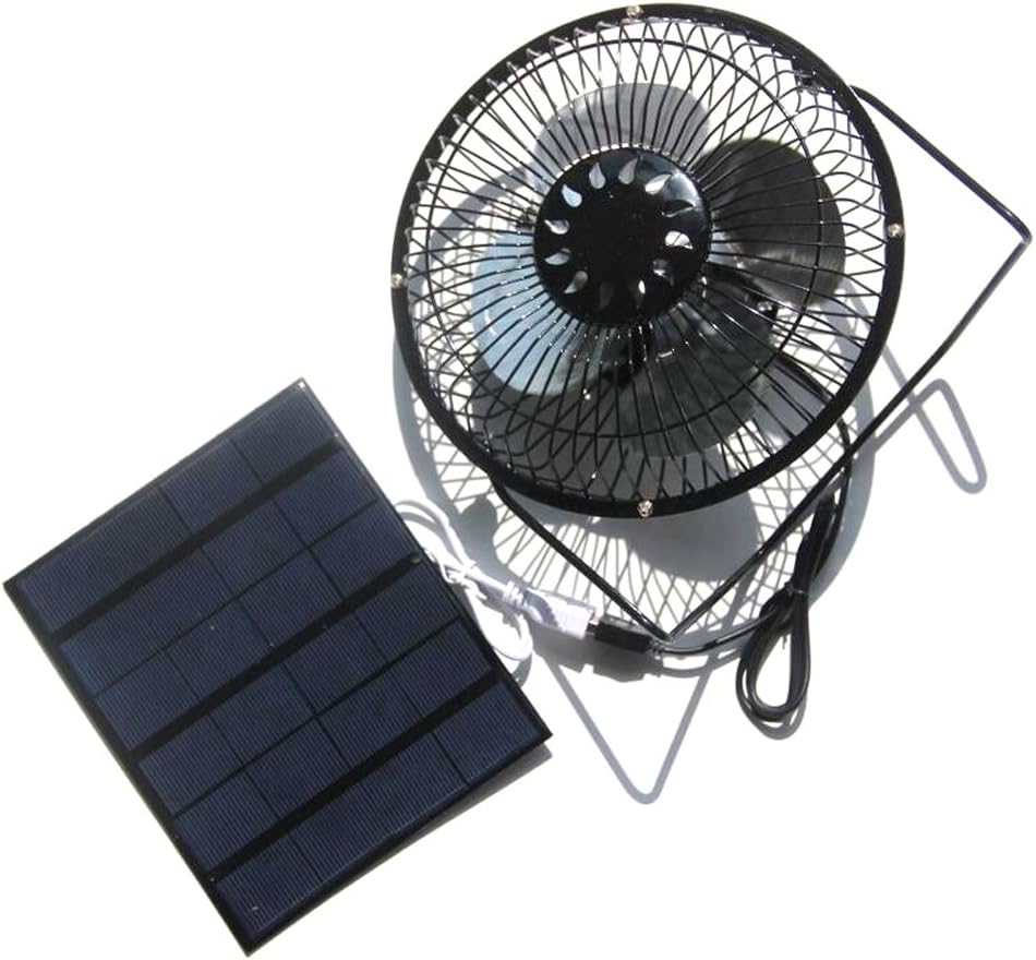 NUZAMAS 3.5W 6V Solar Panel Powered Mini Fan for Camping Caravan Yacht Greenhouse Dog House Chicken House Ventilator